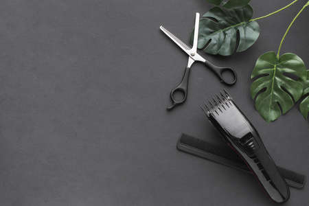 scissors hair trimmer copy space. Resolution and high quality beautiful photoの写真素材