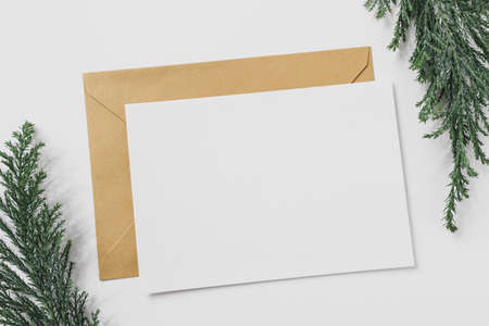 sheet paper with yellow envelope table. Resolution and high quality beautiful photoの写真素材