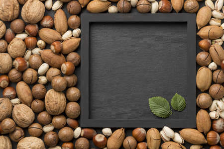 nuts arrangement with copy space. Resolution and high quality beautiful photoの写真素材