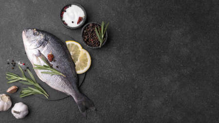 minimalist fresh sea bream fish. Resolution and high quality beautiful photoの写真素材