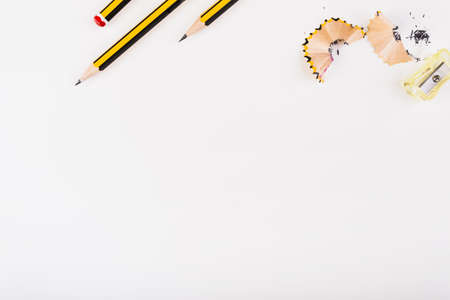 part black yellow pencils sharpener shavings. Resolution and high quality beautiful photoの写真素材