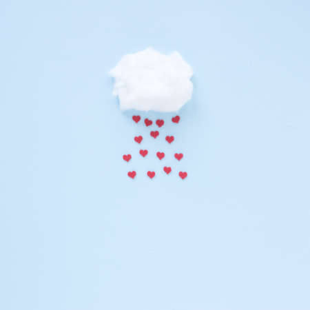 red hearts falling from cloud. Resolution and high quality beautiful photoの写真素材