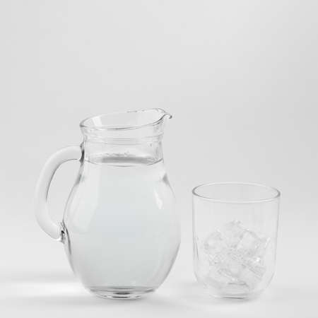 jug water glass filled with ice. Resolution and high quality beautiful photoの写真素材