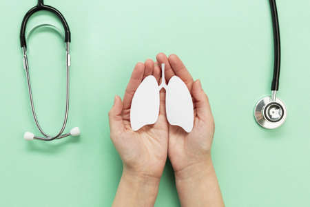 hands with lungs shape. Resolution and high quality beautiful photoの写真素材