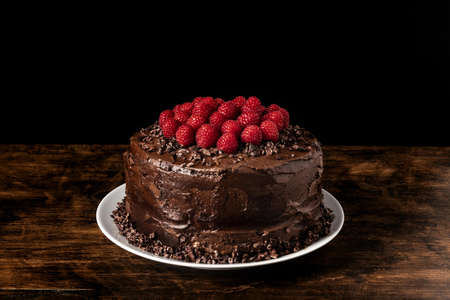 front view delicious chocolate cake concept. Resolution and high quality beautiful photoの写真素材