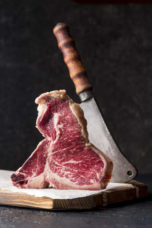 front view meat with cleaver. Resolution and high quality beautiful photoの写真素材