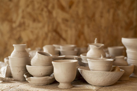 front view various ceramic vases pottery concept. Resolution and high quality beautiful photo