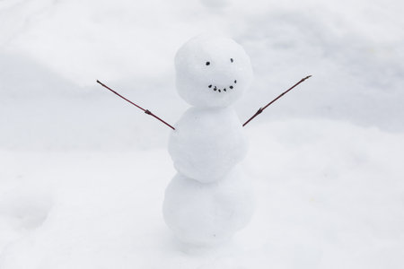 funny snowman snow bank. Resolution and high quality beautiful photoの写真素材