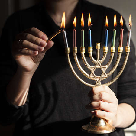 jewish candlestick holder with candles. Resolution and high quality beautiful photoの写真素材