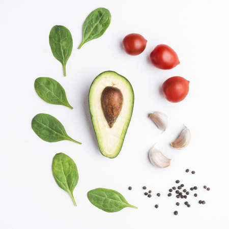 herbs vegetables around avocado. Resolution and high quality beautiful photoの写真素材
