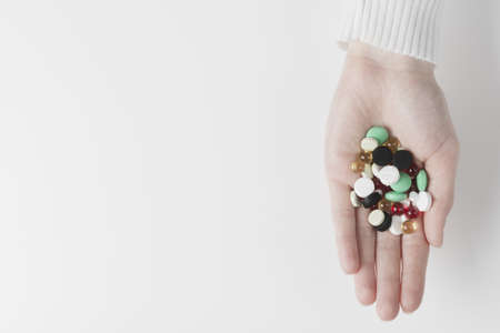 hand with pile drugs. Resolution and high quality beautiful photoの写真素材