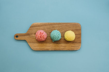 ice cream concept with three balls. Resolution and high quality beautiful photoの写真素材