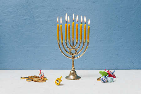 jewish candlestick holder burning. Resolution and high quality beautiful photoの写真素材