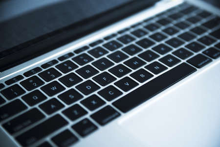 gray laptop keyboard close up. Resolution and high quality beautiful photoの写真素材