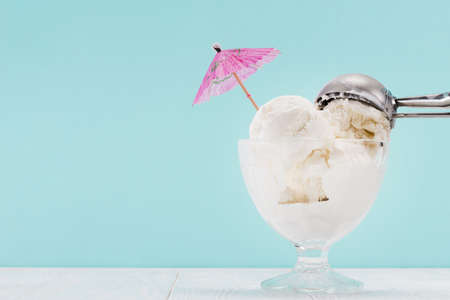 ice cream glass vase metal spoon top. Resolution and high quality beautiful photoの写真素材