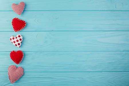 heart shape handmade toys turquoise wood. Resolution and high quality beautiful photoの写真素材