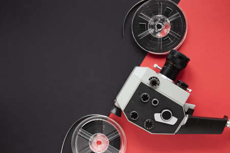 arrangement movie elements bicolored background. Resolution and high quality beautiful photoの写真素材