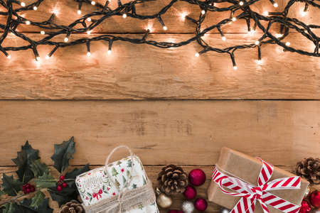 burning garland with small gifts table. Resolution and high quality beautiful photoの写真素材