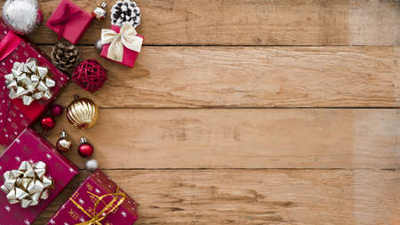 christmas gift boxes with shiny baubles. Resolution and high quality beautiful photoの写真素材