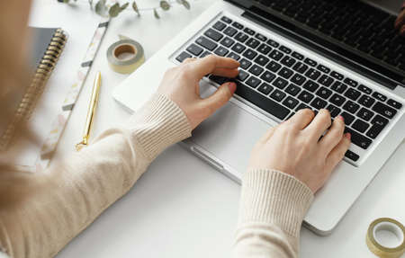 young writer taking notes. High quality beautiful photo conceptの写真素材