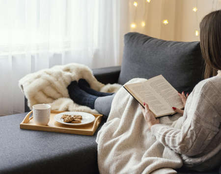woman drinking tea. High quality beautiful photo conceptの写真素材