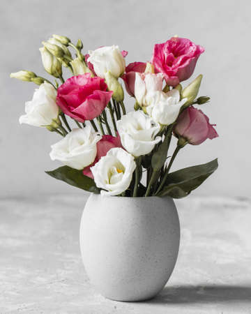 bouquet roses white vase. High quality beautiful photo concept