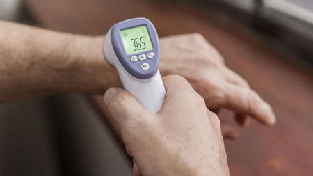 patient having his temperature checked. High quality beautiful photo concept