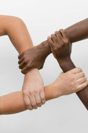 multiracial hands coming together. High quality beautiful photo concept