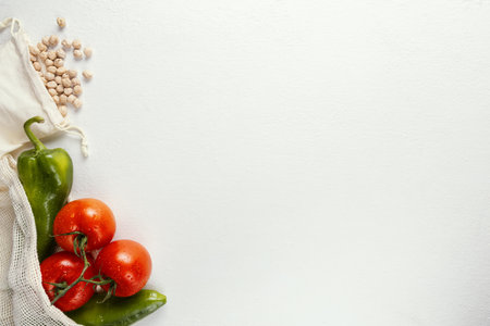 copy space plastic bag with vegetables. High quality beautiful photo conceptの写真素材