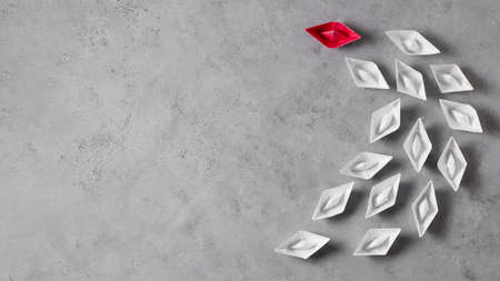 Bosss day arrangement with paper boats Photo on pik. High quality beautiful photo conceptの写真素材