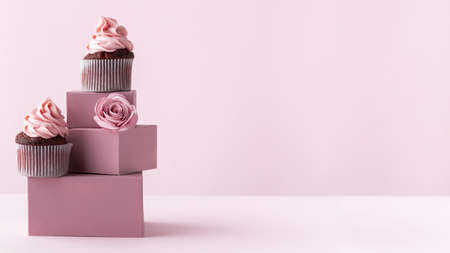 delicious cupcakes with copy space. High quality beautiful photo conceptの写真素材