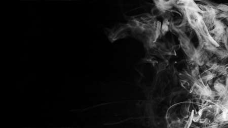 Photo White textured wispy smoke against black background. High quality beautiful photo conceptの写真素材