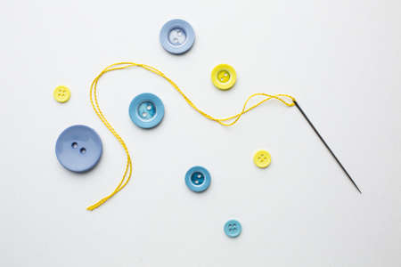 clothes colourful buttons sewing design. High quality beautiful photo conceptの写真素材