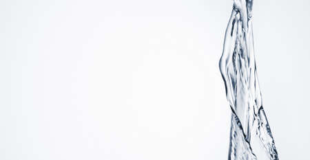 close up water dynamic white background with copy space. High quality beautiful photo conceptの写真素材