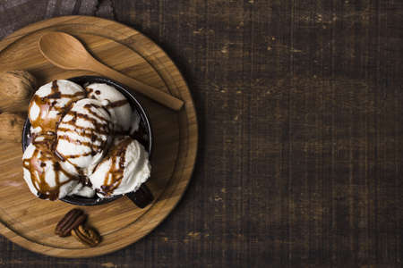 top view homemade gelato table. High quality beautiful photo conceptの写真素材