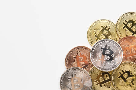 copy space bitcoin different colors. High quality beautiful photo conceptの写真素材