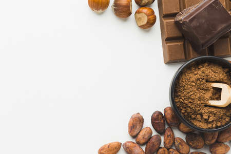cocoa beans chestnuts copy space. High quality beautiful photo concept