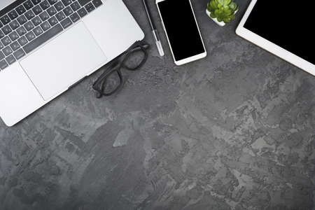 top view copy space with devices. High quality beautiful photo concept