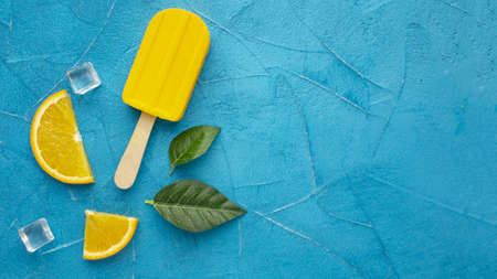 copy space ice cream with orange flavour. High quality beautiful photo concept