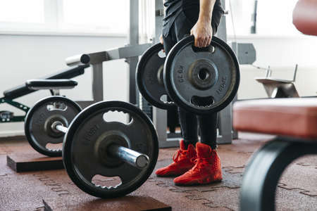 man working out gym. High quality beautiful photo conceptの写真素材
