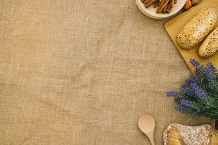 bread decoration cloth with space left. High quality beautiful photo conceptの写真素材