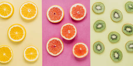 slices assorted fruits. High quality beautiful photo conceptの写真素材
