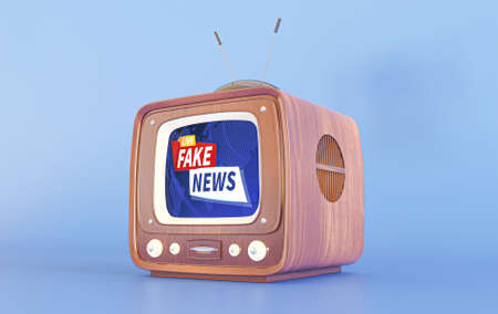 retro tv with fake news. High quality beautiful photo conceptの写真素材