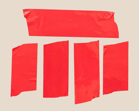 red tape on white background.の写真素材