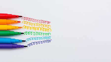 pride day concept colourful markers. High quality photoの写真素材