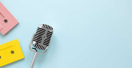 view microphone with copy space. High quality photo