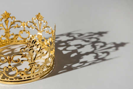 epiphany day gold crown with shadowの写真素材