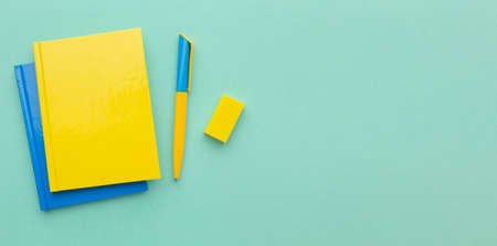 school supplies arrangement with copy space. High quality photoの写真素材