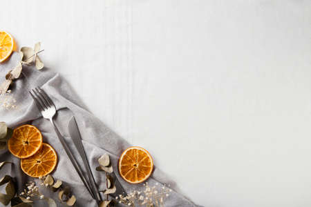 top view assortment beautiful tableware with copy space. High quality photo
