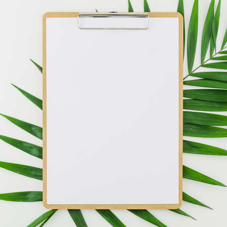 flat lay concept clipboardの写真素材